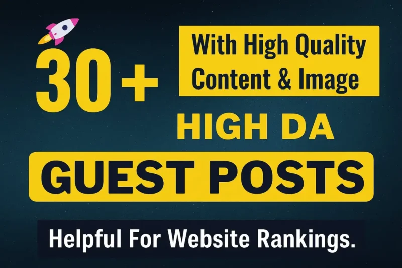 30 Premium Guest Post SEO Backlinks | DA 70+ Sites